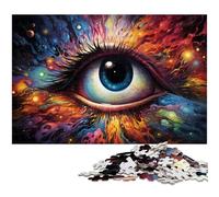 Puzzles 1000 pièces pour Adultes Puzzle aux Yeux étranges et colorés Jeu Pratique idéal pour Les Adolescents de 14 Ans et Plus 1000 pièces (75 x 50 cm)
