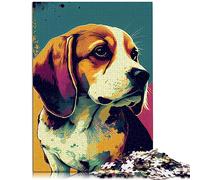 Puzzles 1000 pièces pour Adultes Puzzle Beagle Pop Art Chien Puzzles en Carton Jeu Difficile Cadeaux 26x38 cm