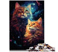 Puzzles 1000 pièces pour Adultes Puzzle Chat mystère 10,27 po x 14,96 po Jeu de Puzzle Stimulant et Jeu en Famille