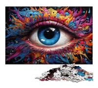 Puzzles 1000 pièces pour Adultes Puzzle coloré avec Yeux décoration Murale Cadeaux d'anniversaire Art Mural 1000 pièces (38 x 26 cm)