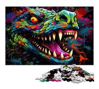 Puzzles 1000 pièces pour Adultes Puzzle Crocodile coloré Jeu Pratique Idéal pour Les Adolescents de 14 Ans et Plus 1000 pièces (75 x 50 cm)