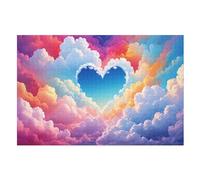 Puzzles 1000 Pièces pour Adultes, Puzzle De Jeu, Amour Clouds, Planche De Bois, Excellent Cadeau pour Adultes （75×50cm）