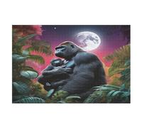 Puzzles 1000 Pièces pour Adultes, Puzzle De Jeu, chimpanzés, Planche De Bois, Excellent Cadeau pour Adultes (75×50cm)