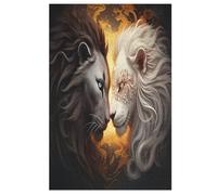 Puzzles 1000 Pièces pour Adultes, Puzzle De Jeu, Yin Yang Tigre, Planche De Bois, Excellent Cadeau pour Adultes （78×53cm）