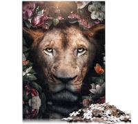 Puzzles 1000 pièces pour Adultes Puzzle éducatif Lion Fleuri 26x38cm Anti-Stress Staycation Tuez Le Temps pour Les 14 Ans et Plus