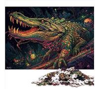Puzzles 1000 pièces pour Adultes Puzzle en Bois de Crocodile hyperespace Puzzles drôles 19,7 x 29,5 Pouces