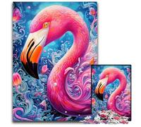 Puzzles 1000 pièces pour Adultes, Puzzle en Bois Flamingo, Jeu de réflexion interactif en Famille, adapté aux 14 Ans et Plus, 50x75cm / 19,68x29,52 Pouces