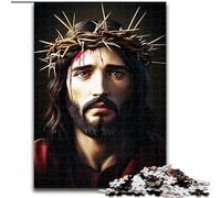Puzzles 1000 pièces pour Adultes Puzzle Jésus en Bois Un Casse-tête Stimulant pour Les Adolescents, Parfait pour la décoration intérieure ou comme Cadeau Taille 50X75CM