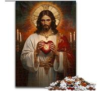 Puzzles 1000 pièces pour Adultes Puzzle Jésus en Carton Un Casse-tête Stimulant pour Les Adolescents, Parfait pour la décoration intérieure ou comme Cadeau Taille 26X38CM