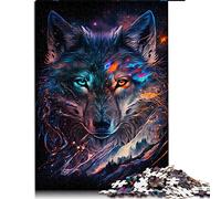 Puzzles 1000 Pièces pour Adultes Puzzle Loup Nébuleuse pour Adultes Puzzle en Bois Décoration de La Maison (Taille 50x75cm)