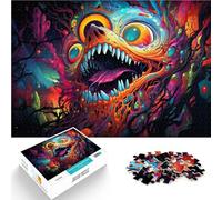 Puzzles 1000 pièces pour Adultes Puzzle Monstre néon coloré décoration Murale 26x38cm Collection Artistes Beaux-Arts pour Les 14 Ans et Plus