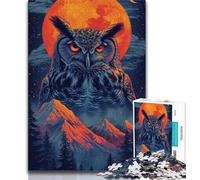Puzzles 1000 pièces pour Adultes - Puzzle psychédélique Hibou 1000 pièces, idéal pour Les soirées Jeux, Jouet coloré pour la Maison (Taille 38x26cm)