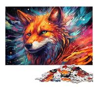 Puzzles 1000 pièces pour Adultes Puzzle Renard coloré décoration Murale Cadeaux d'anniversaire Art Mural 1000 pièces (38 x 26 cm)