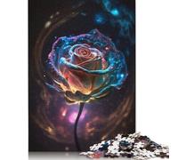 Puzzles 1000 pièces pour Adultes Puzzles 1000 pièces Galactic Bloom Rose pour Adultes Jeu Difficile et Stimulant (75x50cm)