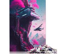 Puzzles 1000 pièces pour Adultes Puzzles 1000 pièces Montagne Sakura futuriste pour Adultes Jeu Difficile et Stimulant (75 x 50 cm)