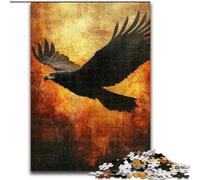 Puzzles 1000 pièces pour Adultes Puzzles Aigle Noir pour Adultes Développe la Coordination œil-Main Parfait pour Les Cadeaux d'anniversaire (Taille 50x75cm)