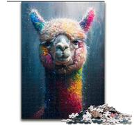 Puzzles 1000 pièces pour Adultes Puzzles Alpaga Arc-en-Ciel 1000 pièces pour Adultes Activité de Jeu familiale captivante 50X75CM