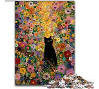 Puzzles 1000 pièces pour Adultes, Puzzles artistiques Abstraits, Chat Noir, impossibles, décoration d'intérieur et Jeu Familial interactif, (Taille 26x38cm)