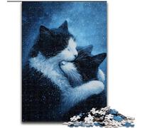 Puzzles 1000 pièces pour Adultes,Puzzles artistiques Abstraits de Chat Noir pour Adultes,1000 pièces,Casse-tête Stimulant pour Adolescents,Parfait pour la décoration intérieure ou comme Cadeau
