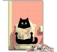 Puzzles 1000 pièces pour Adultes Puzzles artistiques Abstraits de Chat Noir pour Adultes 1000 pièces Un Casse-tête Stimulant pour Les Adolescents,Amusant en Famille,Cadeau de décoration d'intérieur