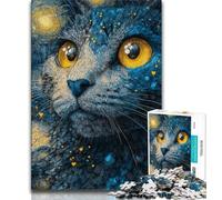 Puzzles 1000 pièces pour Adultes, Puzzles artistiques de Chats, Jouets de Jeu, Chaque pièce est Unique - Jeu Familial Stimulant et Amusant (Taille 75x50cm)
