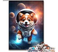 Puzzles 1000 pièces pour Adultes Puzzles bébé Corgi Astronaute pour Adultes Taille 50x75cm Casse-tête DIY Stimulant, Jeu Familial Parfait ou Cadeau décoratif