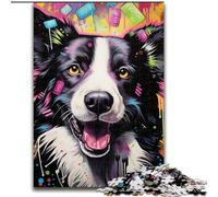 Puzzles 1000 pièces pour Adultes Puzzles Border Collie pour Adultes Taille 26x38cm Casse-tête Stimulant pour Les Adolescents, soirée de Jeux en Famille Amusante