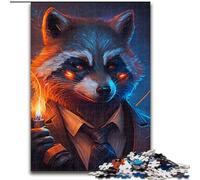 Puzzles 1000 pièces pour Adultes Puzzles Boss Raccoon pour Adultes Taille 50x75cm Parfait pour Les Cadeaux d'anniversaire, de Noël et d'halloween