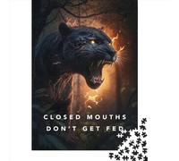 Puzzles 1000 pièces pour Adultes | Puzzles « Bouches fermées, ne Vous Laissez Pas Nourrir » | Puzzle 1000 pièces, Jeux éducatifs, décoration d'intérieur, 1000 pièces (75 x 50 cm)