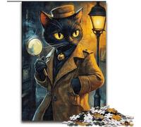 Puzzles 1000 pièces pour Adultes Puzzles Chat Détective pour Adultes 1000 pièces Un Casse-tête Stimulant pour Les Adolescents, Parfait pour la décoration intérieure ou comme Cadeau (Taille 26x38cm)