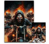 Puzzles 1000 pièces pour Adultes, Puzzles Chevalier Squelette pour Adultes, Casse-tête Stimulant pour Adolescents, Jeu interactif Amusant en Famille 26x38cm/10,23x14,96 Pouces