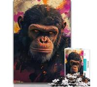 Puzzles 1000 pièces pour Adultes, Puzzles chimpanzés Nocturnes pour Adolescents, Casse-tête - Cadeau d'anniversaire pour Homme (Taille 75x50cm)