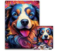 Puzzles 1000 pièces pour Adultes, Puzzles colorés à Motifs de Chiens, Jeu de réflexion pour Adolescents, pour Les fêtes, 26x38cm / 10,23x14,96 Pouces