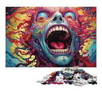 Puzzles 1000 pièces pour Adultes Puzzles colorés à Motifs de Monstres psychédéliques Cadeaux d'anniversaire pour Adolescents de 14 Ans et Plus 1000 pièces (75 x 50 cm)