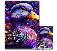 Puzzles 1000 pièces pour Adultes, Puzzles colorés en Forme de Canard Violet, Jeu de réflexion pour Adolescents, pour Les fêtes, 50x75cm / 19,68x29,52 Pouces