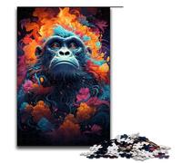 Puzzles 1000 pièces pour Adultes Puzzles colorés psychédéliques Animaux singes Cadeaux d'anniversaire Cadeaux pour Adolescents de 14 Ans et Plus 1000 pièces (75 x 50 cm)