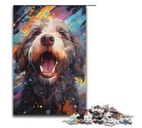 Puzzles 1000 pièces pour Adultes Puzzles colorés psychédéliques de Chiens d'eau espagnols Cadeaux d'anniversaire pour Adolescents de 14 Ans et Plus 1000 pièces (38 x 26 cm)