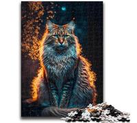 Puzzles 1000 pièces pour Adultes, Puzzles colorés représentant Un Chat Maine Coon pour Adolescents, Jeu éducatif, défi, Cadeau d'anniversaire, décoration Murale 50x75cm