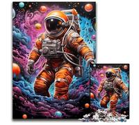 Puzzles 1000 pièces pour Adultes, Puzzles d'astronautes artistiques pour Adultes, Casse-tête Stimulant pour Adolescents, Jeu interactif Amusant en Famille 26x38cm/10,23x14,96 Pouces