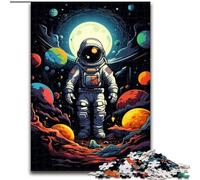 Puzzles 1000 pièces pour Adultes Puzzles d'astronautes extraterrestres dans l'espace en Carton, Cadeau de Noël, idéal pour Le Bureau, la Chambre, Le Salon, 1000 pièces(26x38cm)