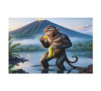 Puzzles 1000 Pièces pour Adultes Puzzles De Animal Monkey pour Adultes Puzzle en Bois Jeux Éduchatifs pour Adultes Et Enfants (75×50cm)