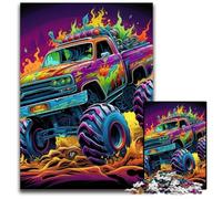 Puzzles 1000 pièces pour Adultes Puzzles de Camion psychédélique pour Adultes Parfait pour Halloween, Noël, Cadeau d'anniversaire 26x38cm / 10,23x14,96 Pouces