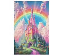 Puzzles 1000 Pièces pour Adultes Puzzles De château Arc-en-Ciel pour Adultes Puzzle en Bois Jeux Éducatifs pour Adultes Et Enfants （78×53cm）