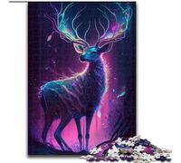 Puzzles 1000 pièces pour Adultes Puzzles de Peinture de Cerfs d'animaux pour Adultes Décoration Artistique Parfaite à Faire soi-même ou Cadeau d'anniversaire Taille 26x38cm