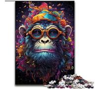 Puzzles 1000 pièces pour Adultes. Puzzles de singes colorés et bizarres, Taille 26x38cm. Un Casse-tête Stimulant - Jouet Relaxant pour Adolescents.