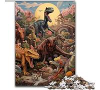 Puzzles 1000 pièces pour Adultes Puzzles Dinosaur World en Carton, Relax & Challenge, Décoration d'intérieur colorée, pour Les Amis 1000 pièces(26x38cm)