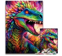 Puzzles 1000 pièces pour Adultes, Puzzles Dinosaures colorés impossibles, décoration d'intérieur à Faire soi-même, Jeu de réflexion 26x38cm / 10,23x14,96 Pouces