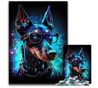 Puzzles 1000 pièces pour Adultes Puzzles Doberman colorés pour Adultes Casse-tête DIY Stimulant pour Adolescents 50x75cm/19,68x29,52 Pouces