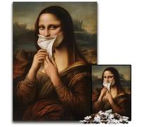 Puzzles 1000 pièces pour Adultes, Puzzles en Bois Abstraits Mona Lisa, Design Complexe pour Adolescents, décoration DIY et Divertissement Stimulant pour Le Cerveau 50x75cm