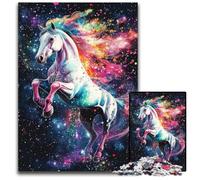 Puzzles 1000 pièces pour Adultes, Puzzles en Bois Cheval Arc-en-Ciel, pour Les Adolescents, Les Couples et Les Amis pour Les Anniversaires et Noël 50x75cm